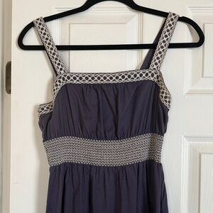 Old Navy Navy Dress with Embroidered White Detail